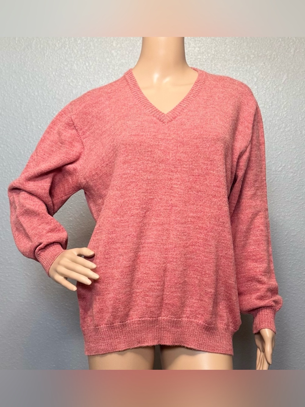 Alpacas Best Women's V-Neck Long Sleeve Knit Sweater Size L 100% Baby Alpaca